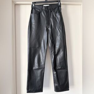 Abercrombie Leather Ankle Straight Ultra High Rise